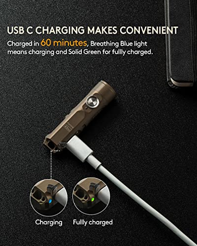 RovyVon Aurora A3Pro G4 7000K LED Keychain Flashlight, 700 Lumens Super Bright EDC Mini, Small Size, Waterproof, USB-C Charging, Perfect for Gifting,