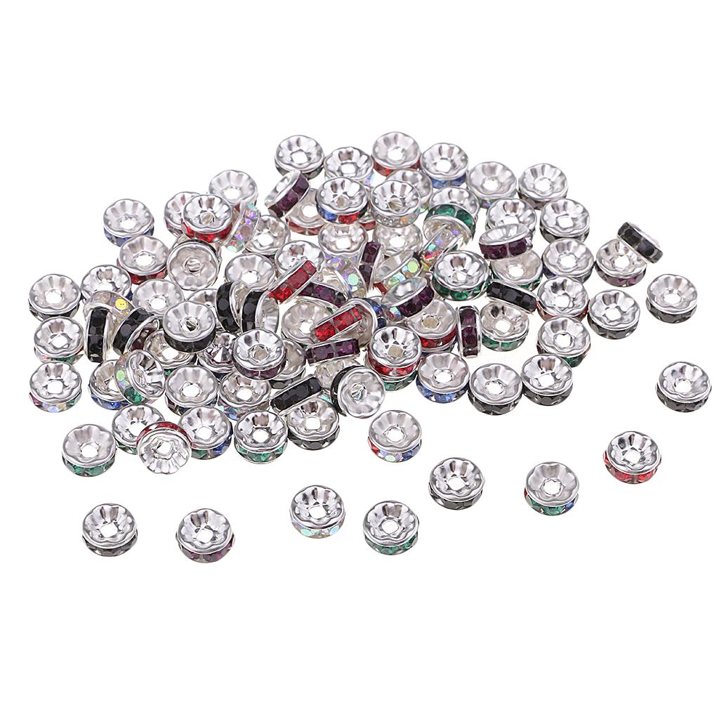100 Stück runde Rondelle-Abstandsperlen, Kristall-Charms, Schmuckherstellung, Abstandshalter, 6 mm