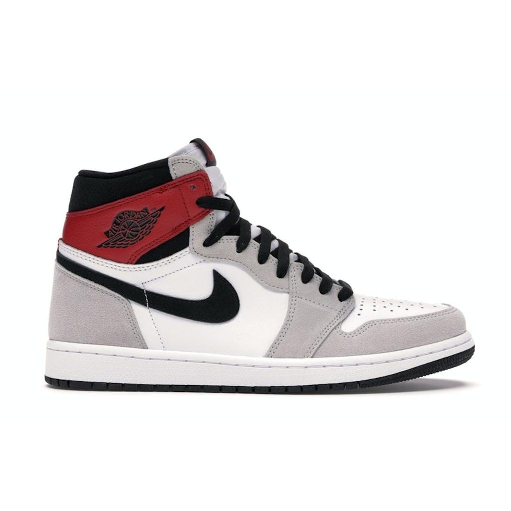 Air Jordan 1 Retro High OG Smoke Grey Men Sneakers White Black Light-Smoke-Grey 555088-126