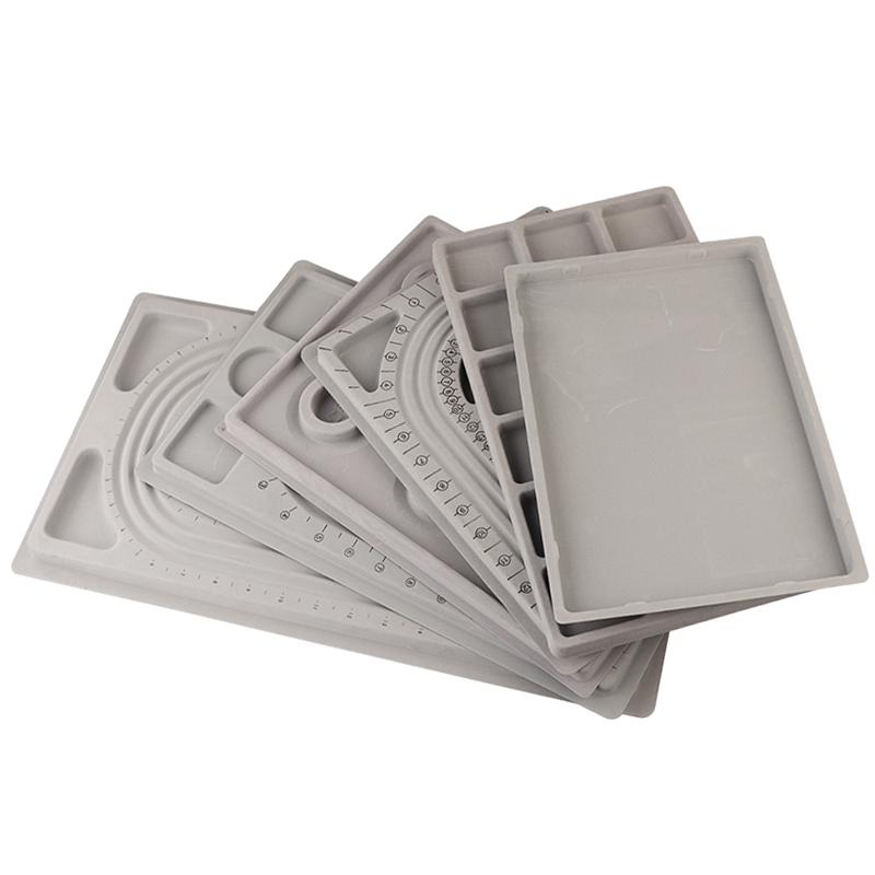Graues beflocktes Perlenbrett für DIY Armband Halskette Perlen Schmuckherstellung Organizer Tablett Design Handwerk Messwerkzeug Zubehör