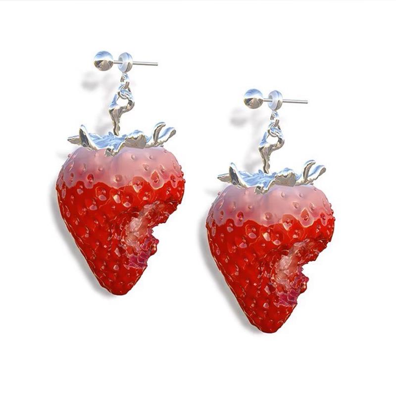 2025 New Necklace Strawberry Pendant Baroque Pearl Beaded Trendy y2k Cute Colorful Choker Neck Accessories for Women Men Jewelry