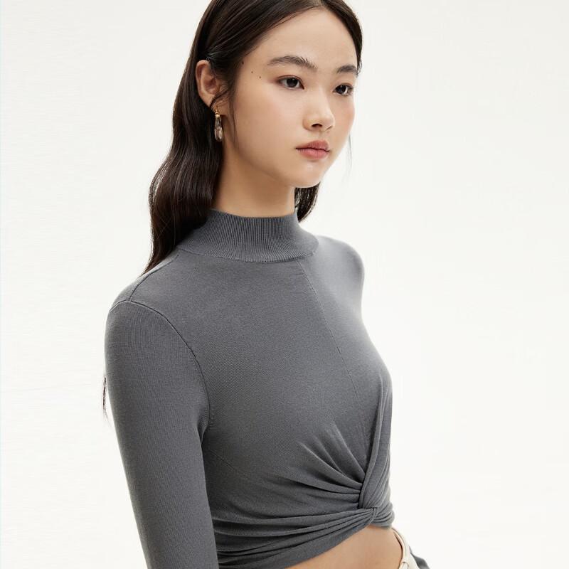 VEROMODA Women's Mock Neck Short Knit Sweater