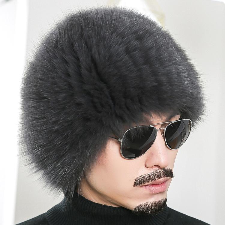 Fox Hair Hat Men's Winter Warm Ear Protection Northeast Leather Straw Hat Ethnic Wind Mongolian Hat Russian Snow Hat