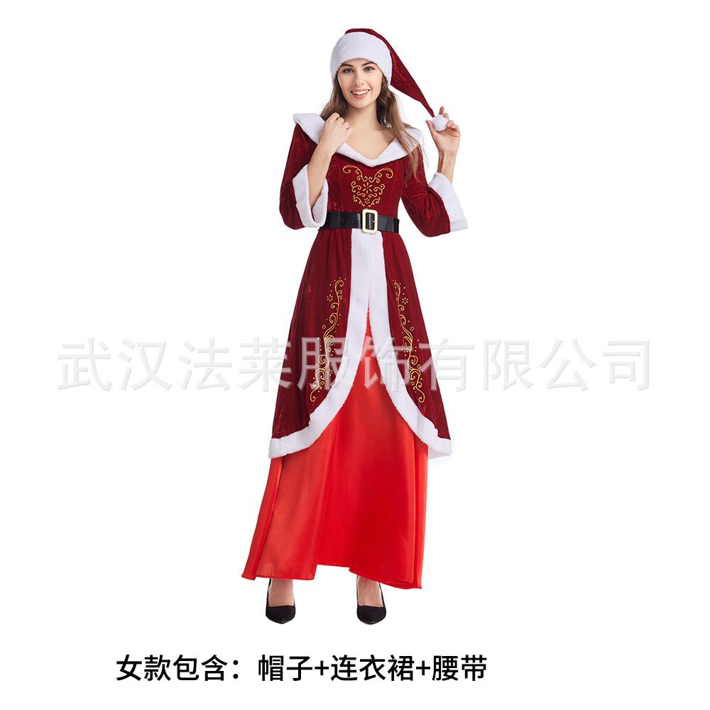 Christmas Clothing Adult Men's and Women's Santa Claus Christmas Dress Christmas Couple Stage Costume
