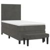 VidaXL Divan Bed and Mattress Dark Grey 90x190 Cm Velvet - Model 3137696