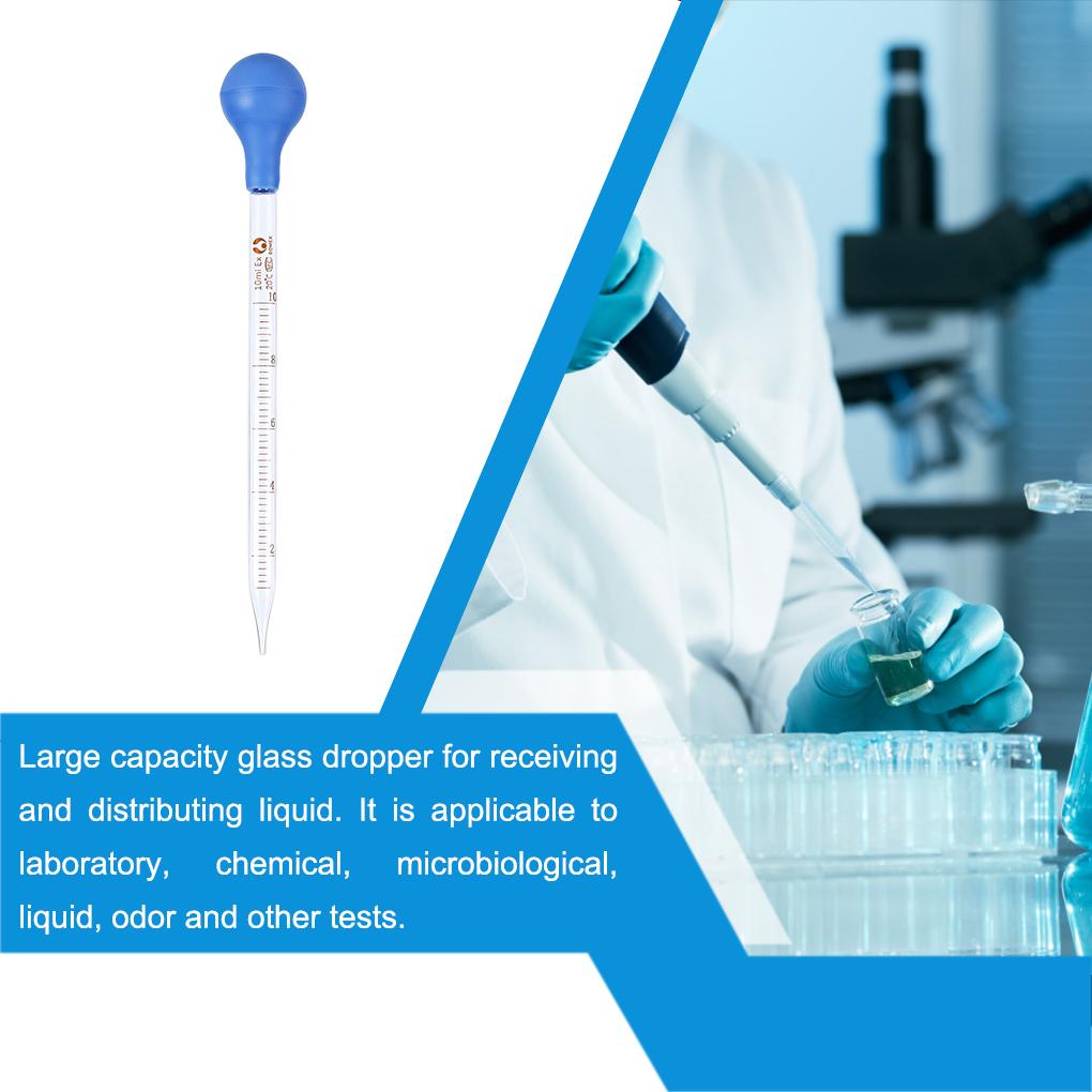 Dikke Glazen Druppelaar Test Essentiële Oliën Overbrengen Rubberen Dop Schaal Pipet 1/2/3/5/10ml School Laboratorium Druppeltube