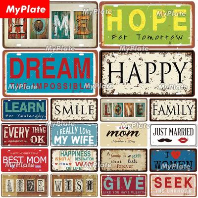 [Myplate] Zuhause Metallschild Vintage Wunsch Lizenzen Platte Blechschild Familie Dekor Liebe Poster Bar Plakette Zuhause Wand