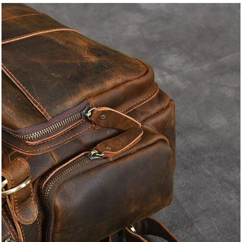 Büffelleder Rucksack Schultertasche Büro Laptop Rucksack Handtaschen 16 Zoll