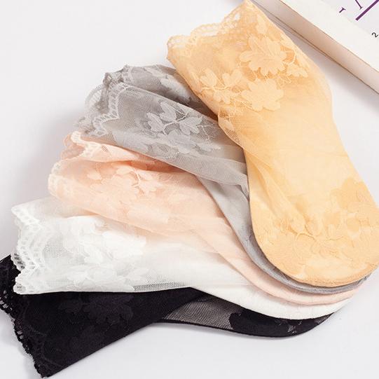 Lolita Γυναικείες αόρατες κάλτσες δαντέλας Λεπτές γυναικείες κάλτσες με δαντέλα βάρκα κούφιες αντιολισθητικές ρηχές διάφανες γυναικείες κάλτσες