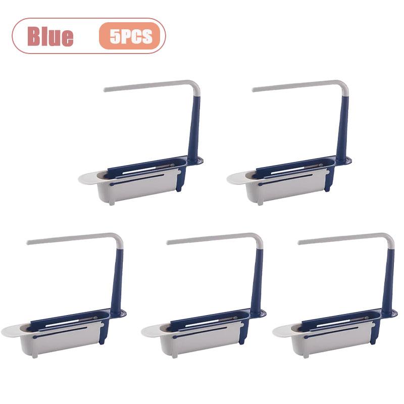 Telescopic Over Sink Organizer Rack Adjustable Kitchen Storage Tray for Soap Sponge Towel with Ventilated Design Drain Rack