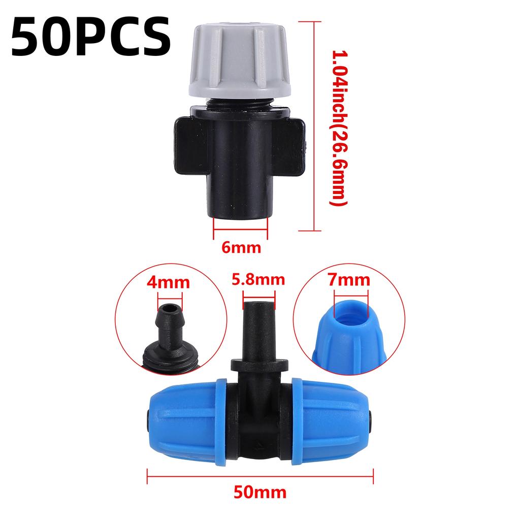 10/50Pcs Adjustable Grey Sprayer Nozzle Kits 4/7mm Hose 2-way 3-way Drip-irrigtion Sprinklers Garden Lawn Atomization Cooling