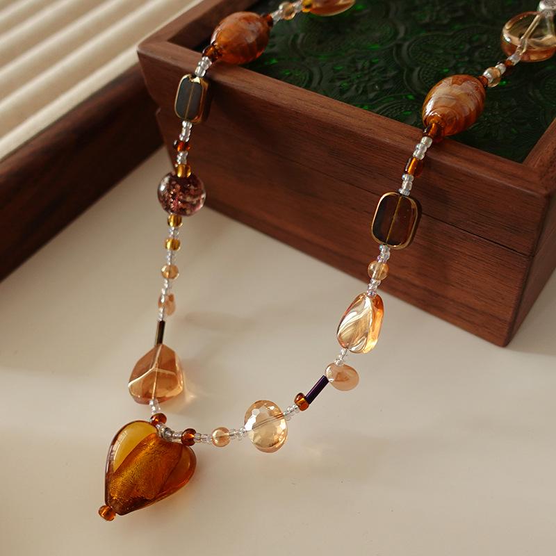 Natural Freshwater Pearl & Tiger Eye Bohemian Necklace - Autumn/Winter French Retro Clavicle Chain for Women
