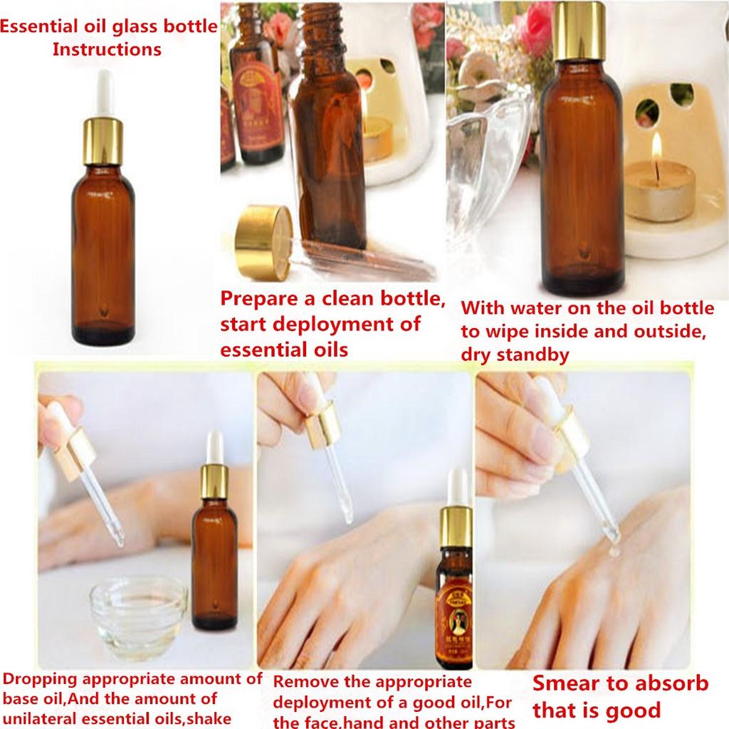 Buy 100ml Roll-on Glass Amber Bottles Empty Essential Oil Dropper ...