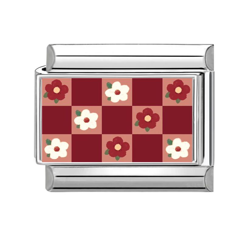 Modisches Personalisierbares DIY Rote Farbe Italienisches Charm-Armband Blume Katze Auto Herz Ziffer 9 Perle 9mm Armband Edelstahl Schmuck
