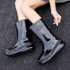 Fashion New Brand Women Rain Boots PVC High Quality Fashion Knee High Boot Platform Big Size 41 Round Toe Luxury Men Long Boot