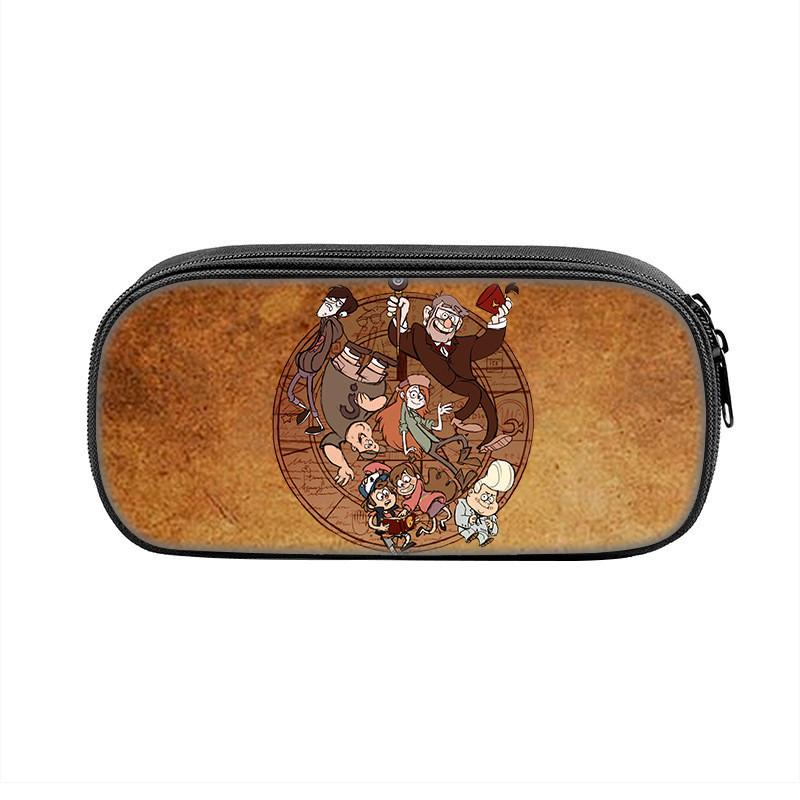 Gravity Falls Cartoon Pencil Case Large Capacity Nylon School Supply Organizer For Students