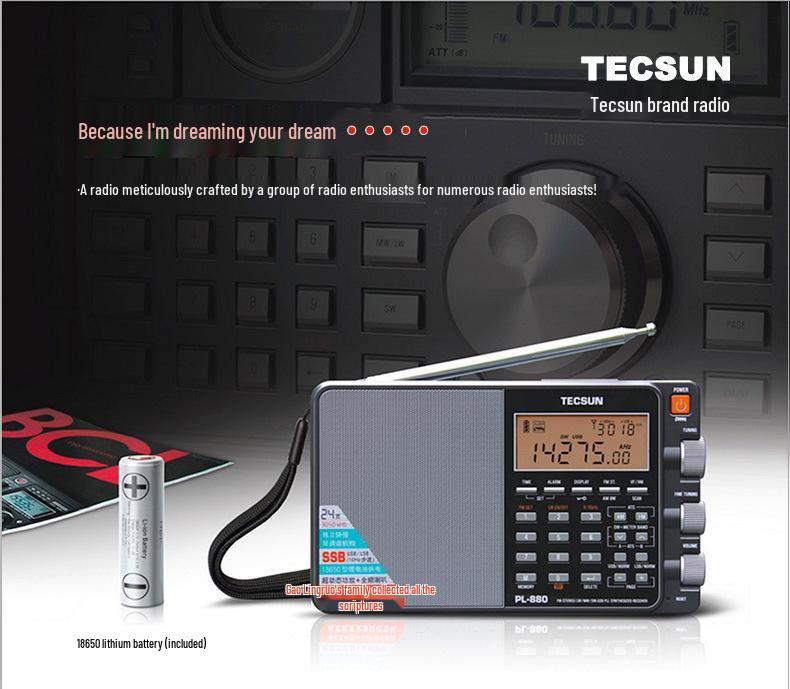 Tecsun PL-880 High-Performance All-Wave Digital Tuning Shortwave Stereo Radio