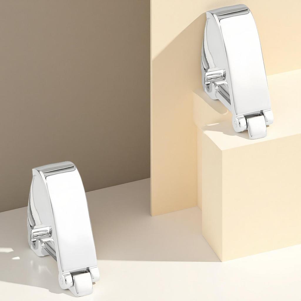 V-förmige Metallmanschettenknöpfe mit lasergraviertem Logo und gebürsteter Oberfläche