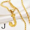 Anniyo AZ Letters Kettingen Dames Heren Verguld Initial Hanger Touwketting Engelse Letter Sieraden Alfabet Afrikaans #058002B
