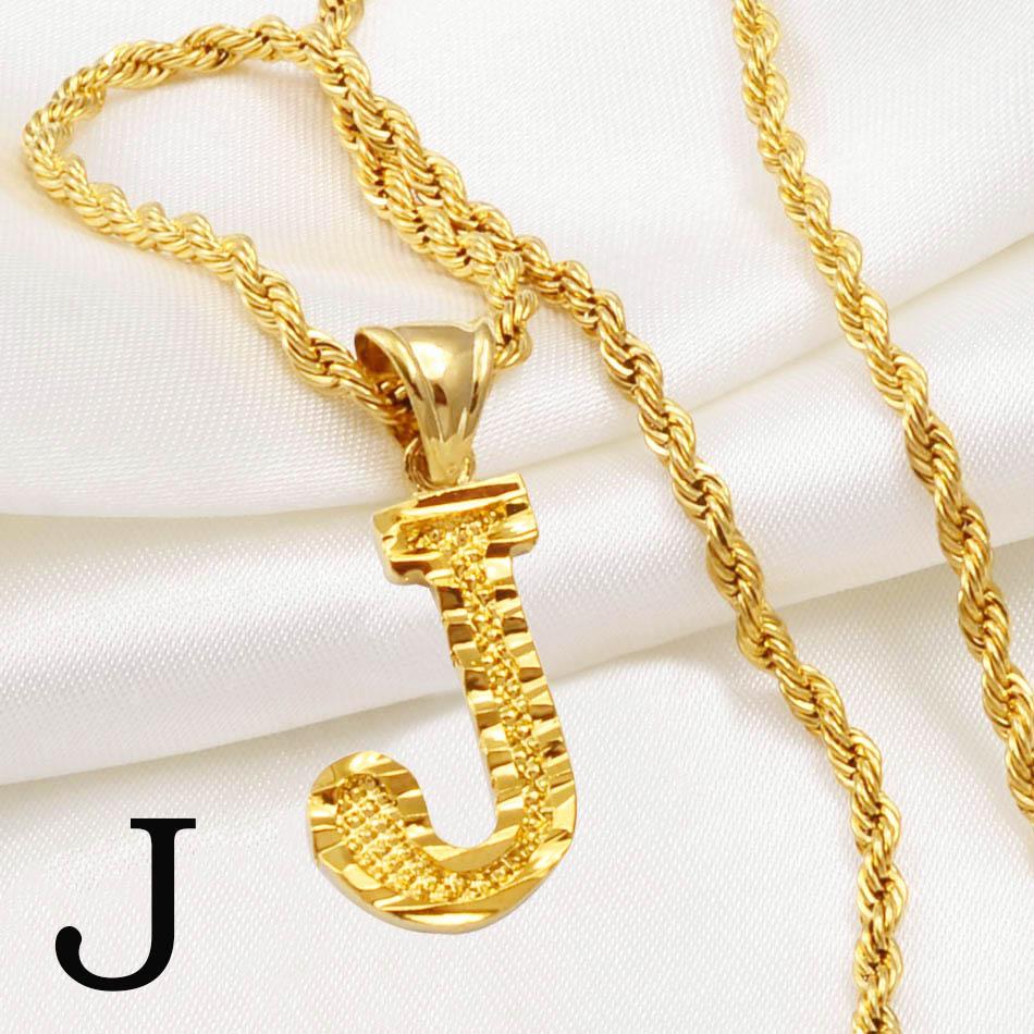Anniyo AZ Letters Kettingen Dames Heren Verguld Initial Hanger Touwketting Engelse Letter Sieraden Alfabet Afrikaans #058002B