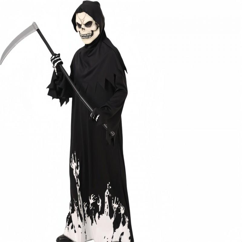 Halloween Kids Cosplay Costume Set - Glow-in-the-Dark Reaper Skeleton Outfit Boys Girls Street Style Performance