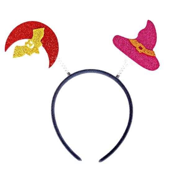 Halloween Headband for Kids Adults Glitter Pumpkin Bat Ghost Skull Hair Accessories