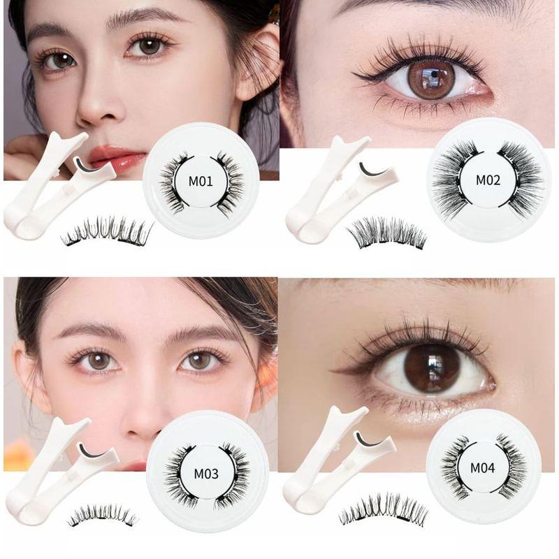 Miumi - Set: Natural Wispy Magnetic Glue-Free False Eyelashes + Applicator