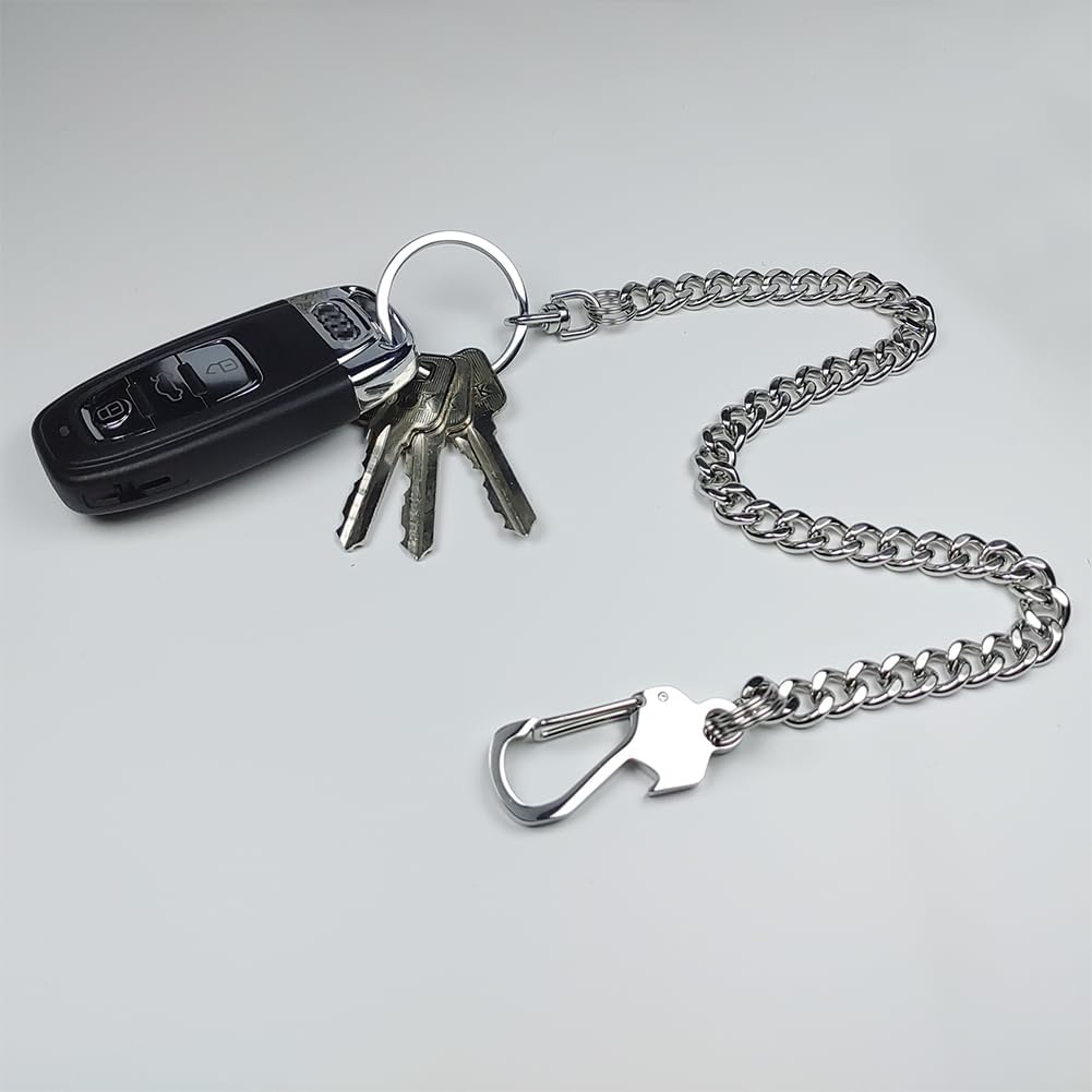 Wallet Chain Stainless Steel Heavy Duty Key Chain with Chain for Biker Trucker Motorcycle Pants Jean