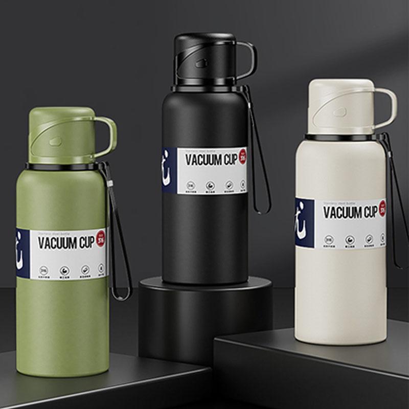 Thermal Water Bottle Large Capacity With Straw Stainless Steel Thermos Bottle Cold and Hot Water Bottle Sport Thermos Cup