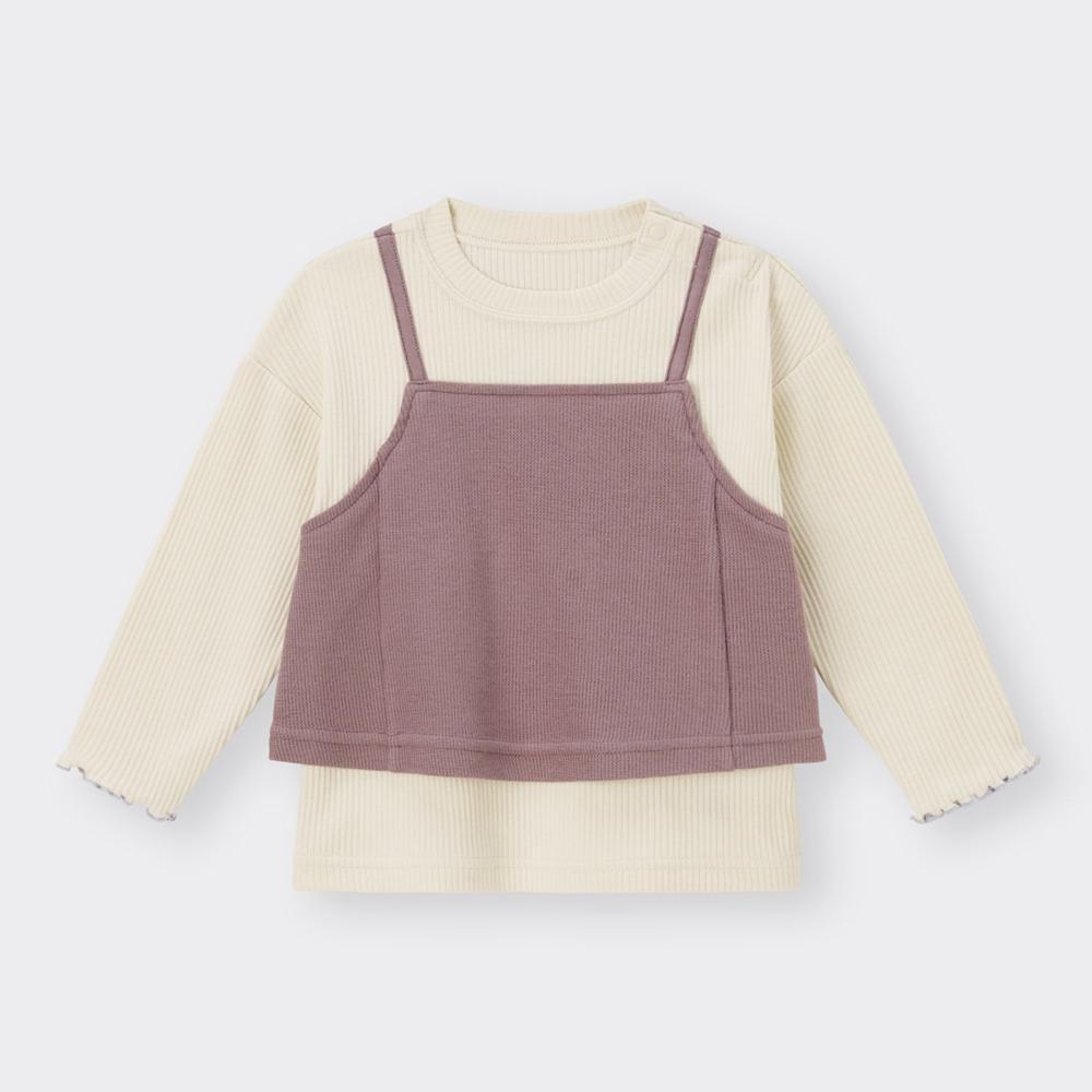 

GU BABY TODDLER GIRLS Майка с стыковкой, футболка с длинными рукавами + E