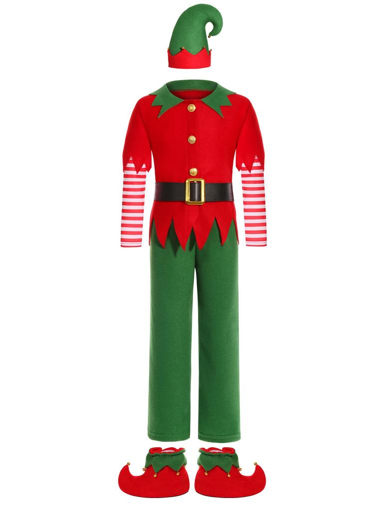 Boys' Christmas Elf Costume Set for Holiday Parties and Performances