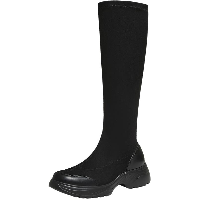 TATA Women s Fashion Stretch High Boots 39