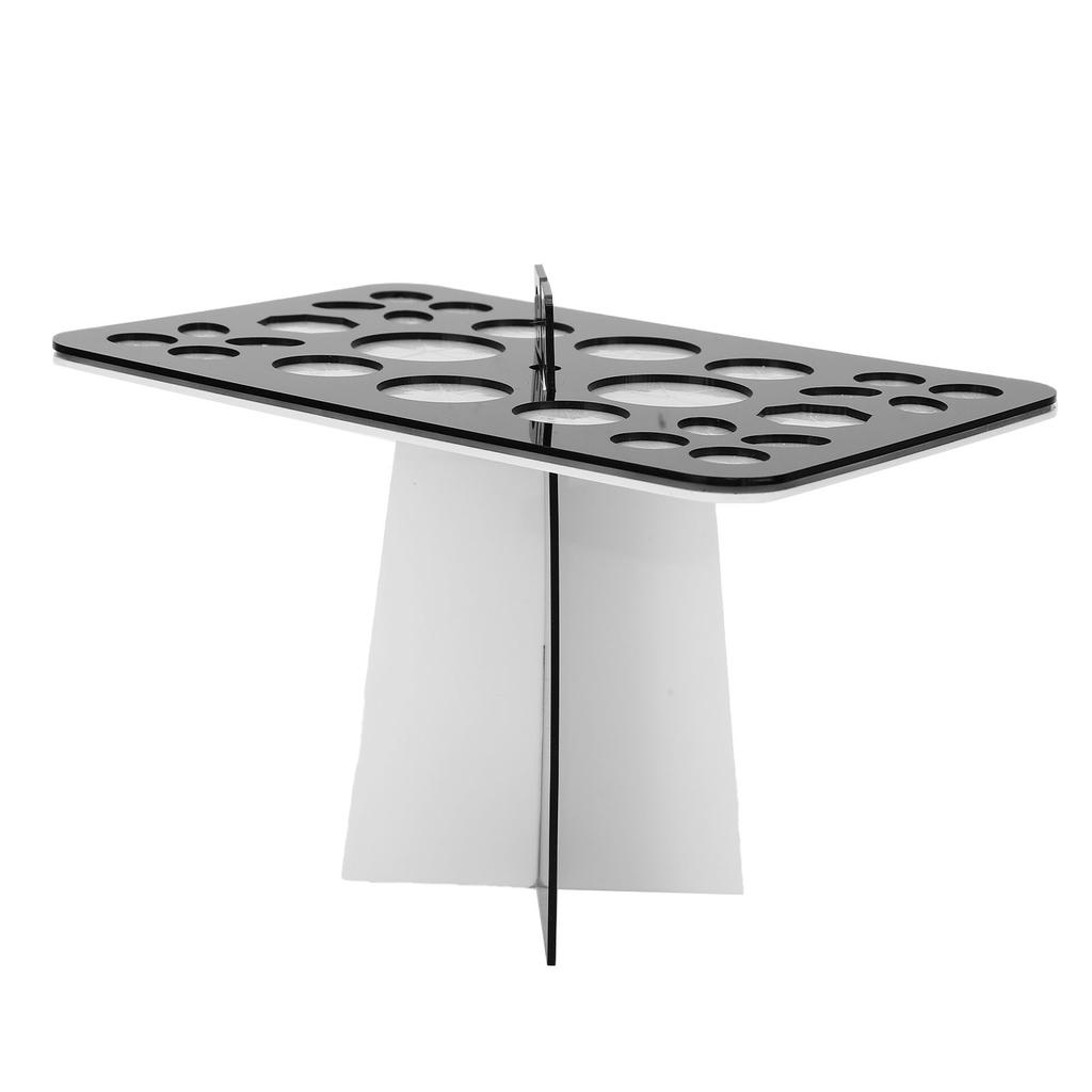 Nail Art Brush Holder Stand Acrylic 26 Holes Nail Art Brush Rack for School Office Home Store Black White