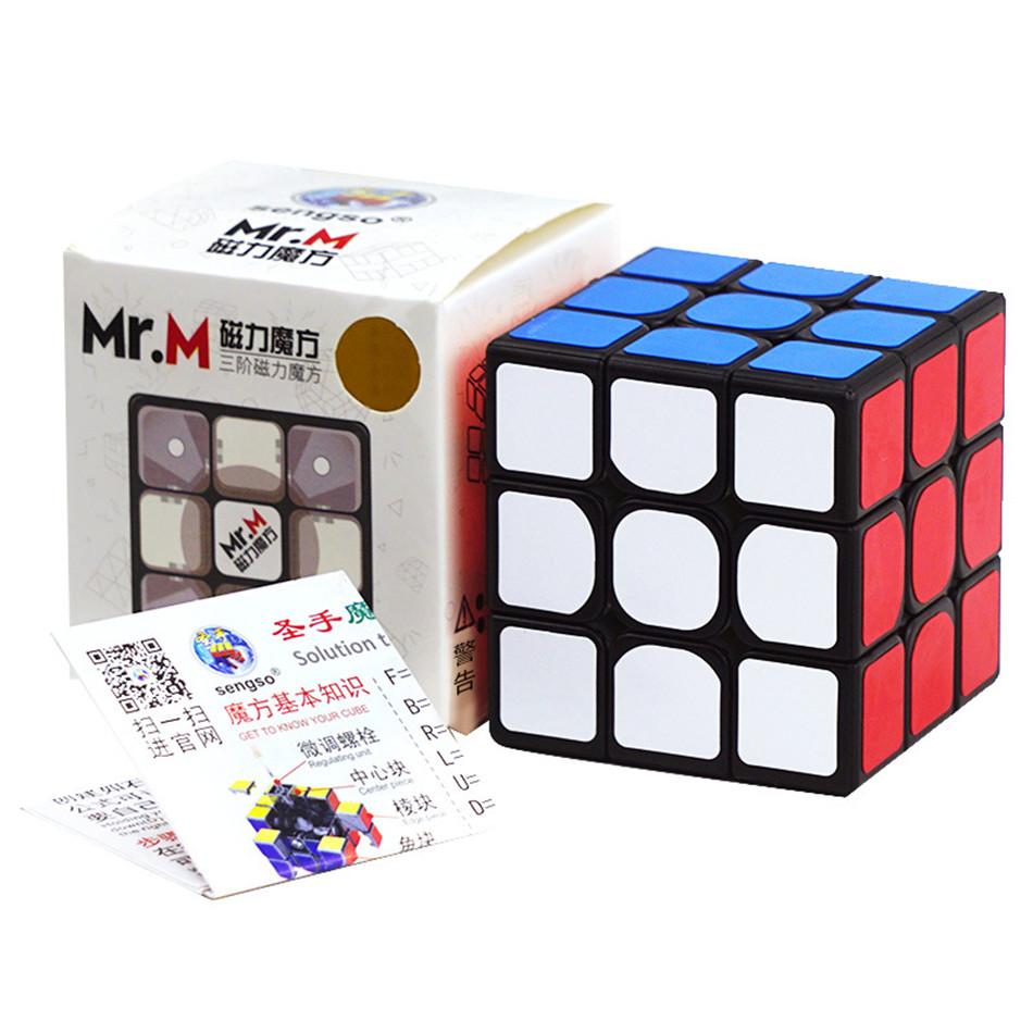 

Sengso Mr.M 3x3 Magnetic Magic Cube Stickerless Black Shengshou Mr M 3x3x3 Magnets Speed Cubo Magico Toys For Children Kids чорний