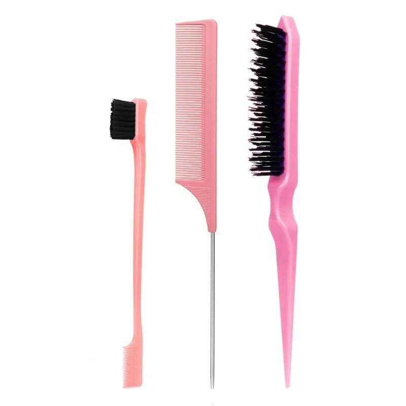 3/12Pcs Double Sided Hair Edge Brush Set Hair Styling Comb Control Brush Accessories Hairline Brush Comb Styling Partition Comb