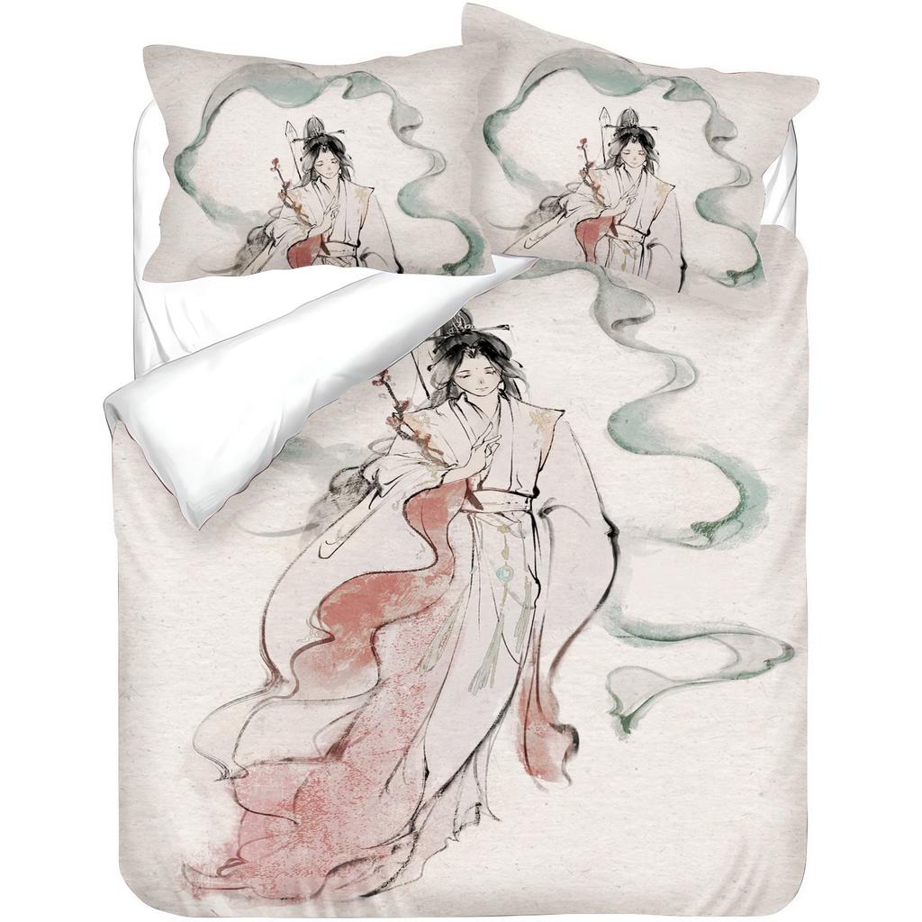 Heaven Official's Blessing Anime Bedding Set, Polyester Digital Print Duvet Cover, Zipper Closure Machine Washable Kids Decor