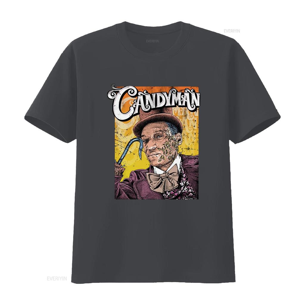 Vintage Retro Horror Movie CandyUnisex Print Casual T Shirt Vintage Washed Stylish Streetwear Versatile Stretched Breathable