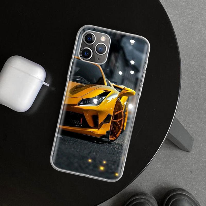 Cool Male Men Sports Cars Phone Case Cover for iPhone 11 12 13 Mini 14 15 Plus 16 Pro Max 17 Air 7 8 + SE Art Customized Fundas