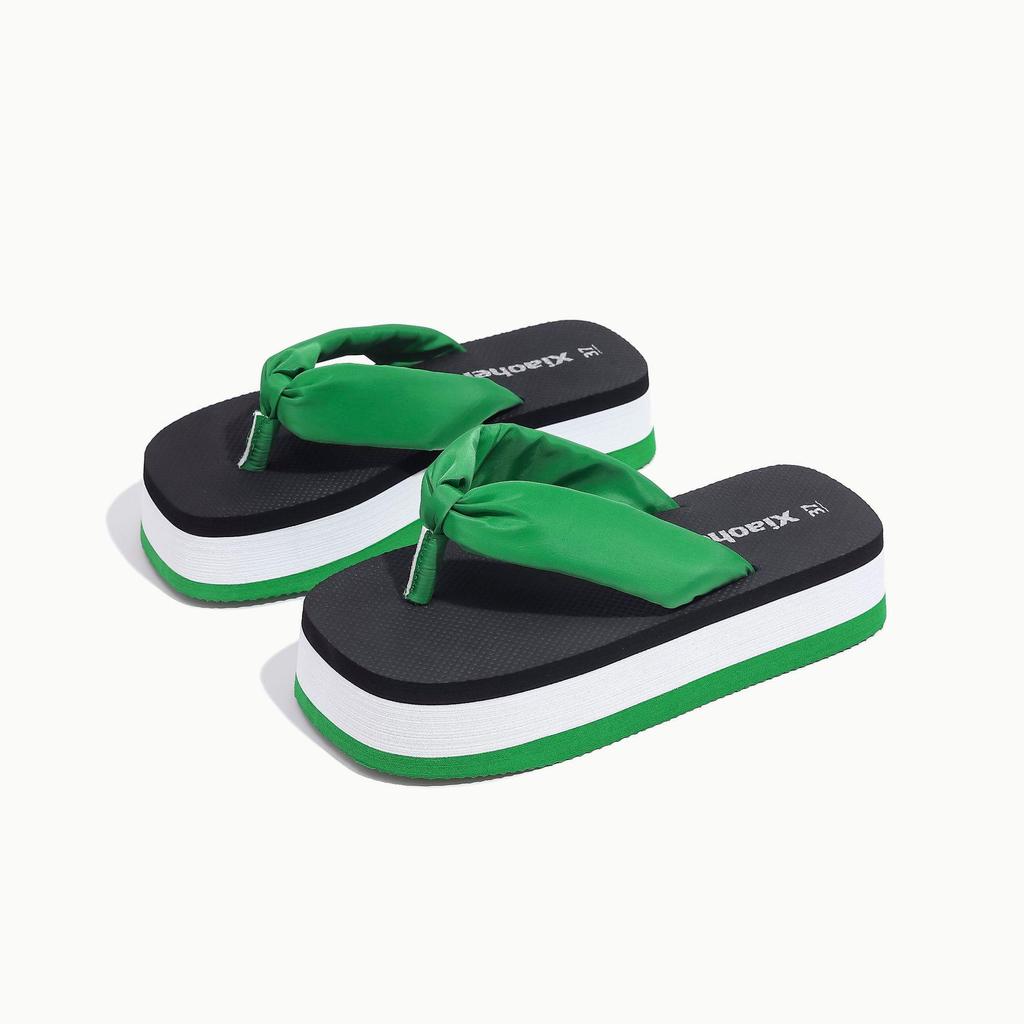 Women's High-End Thick-Soled Flip-Flops, Outdoor Summer Fashion, Color-Block Sandals