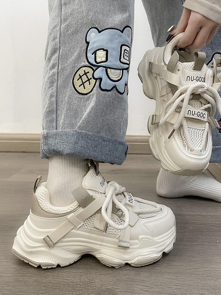 Women's 2025 Street-Style Dad Shoes: Height-Boosting, Thick Sole, Versatile, Lightweight Casual Sneakers for a Sleek Look