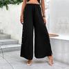 Women's Fashion Casual Colour Block Print High Waist Trousers Pants & Capris