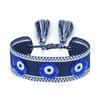 Bohemian Handmade Demon Eye Tassel Bracelet - Embroidered Friendship Fashion Accessory