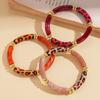 Acrylic Leopard Acrylic Bracelets Wristband Curved Tube Bangle Boho Acrylic Bracelets  Lady Gifts