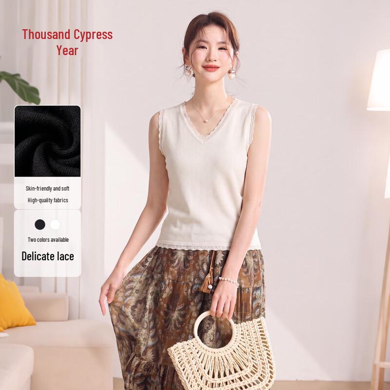 Qianbainian Women s Lyocell-Cotton Lace Camisole XXL