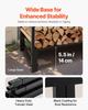 VEVOR Firewood Rack with Waterproof Cover, 1.22m Outdoor Firewood Holder, 1/4 Cord Storage Metal Log Holder, 400lb Max Weight Capacity, Full Covered