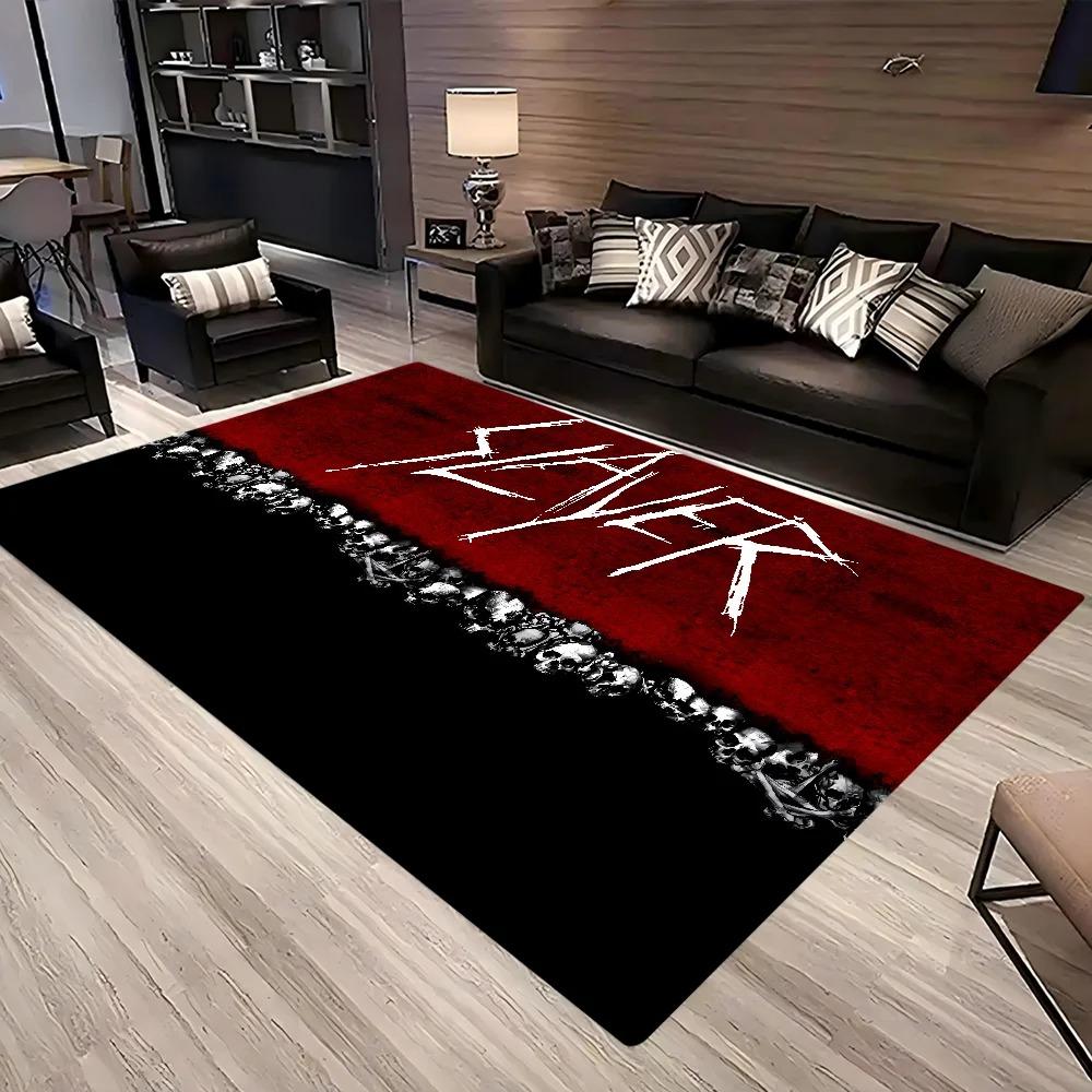 S-Slayer Heavy Metal Band Hallway Carpet Non-Slip Laundry Room Mat Laundry Decor Balcony Child Living Room Bedside Area Rugs