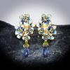 Fashion Earrings for Women Gold Color Exquisite Flowers Drop Earrings Fine Jewelry Handmade Enamel Wedding Bridal Earrings