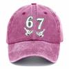 For New PVC Men's Vintage Washed Digital Printed Logo Sunshade Baseball Cap 6-Panel Adjustable