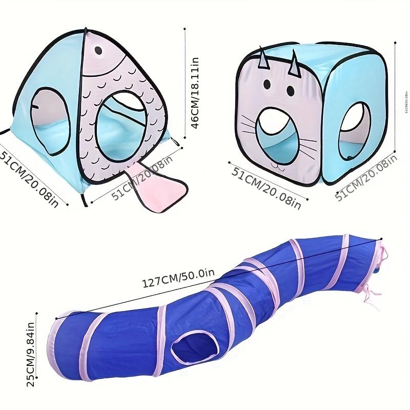 

Четырехсезонная игрушка-туннель для кошек — складная и портативная, идеально подходит для игр и сна; Включает канал сканирования 20.08*20.08*18.11inch синий