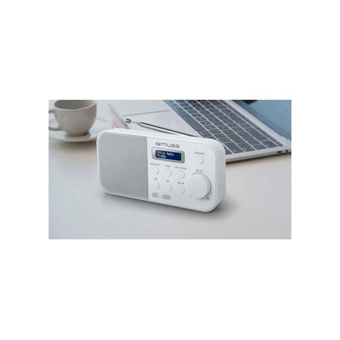 Radio Portable - MUSE - M-109 DBW - DAB + Et FM - Double Alarme - Haut-parleur Intégré